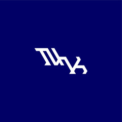 monogram modern logo initial esport concept design NK minimalist techno style letter