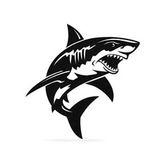 Naklejka premium Savage Shark Symbol, Shark vector illustration