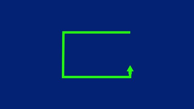 A Rectangle line is drawn with the mouse pointer. pencil drawing a rectangle line.