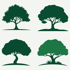 Tree sihlouette vector art design with white baground 
