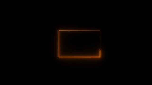 Neon rectangle frame animation Abstract glowing neon rectangle border frame Animation of glowing neon rectangles abstract background.4k video resolution Animation