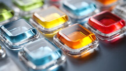 Shiny Glass Buttons in Various Colors for Modern User Interface Design