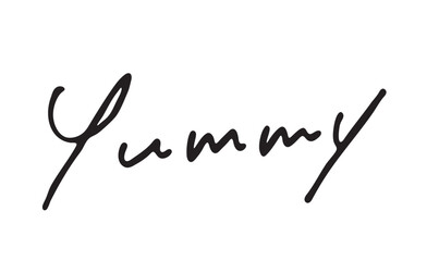 手書き英語「Yummy」｜おいしいを伝えるかわいい筆記体ロゴ