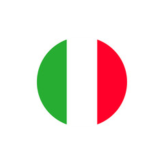 Green white red circular Italian flag icon, stylized tricolor symbol of Italy&rsquo;s national pride, culture, heritage, diplomacy, and international identity