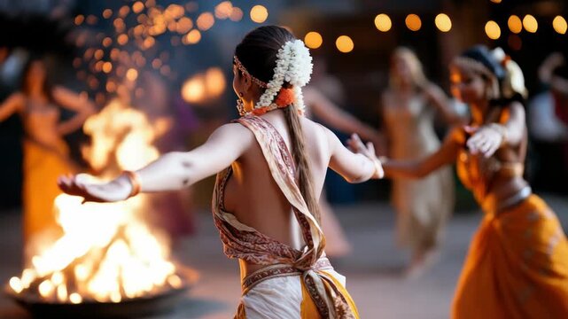 lohri, bhangra, dance, women, traditional, attire, festival, celebrating, bonfire, culture, joy, happiness, smiles, turban, indian, punjabi, vibrant, colorful, performance, event, outdoor, festive, fo