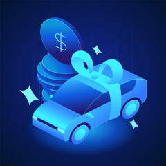 Banking icon Loan for a car from a car dealership