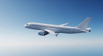 Aircraft soaring effortlessly in a vibrant blue sky with light cloud cover.