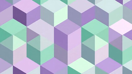 Obraz premium Abstract Pastel Cube Pattern in Mint Green for Modern Design