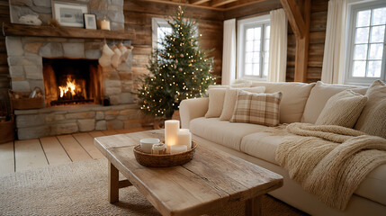 Cozy room with fireplace inspires warmth inviting couch enhances festive Christmas atmosphere. So comforting