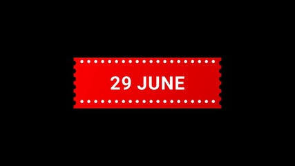 29 June Red Banner Animation with Page Turn Effect