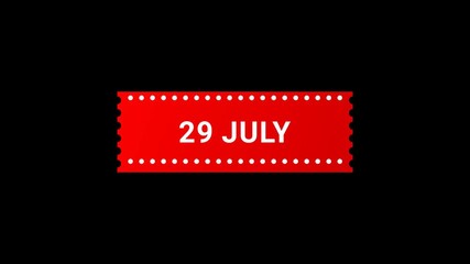 29 July Red Banner Animation with Page Turn Effect