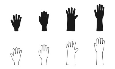 safety gloves icon set vector illustration isolated on white background.