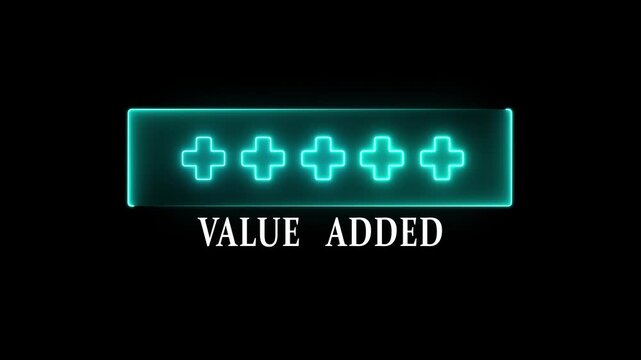 Value Added Concept on transparent background. Value Added representing growth, improvement, and added value in business and projects. Positive thinking or personal development. 4k video animation.