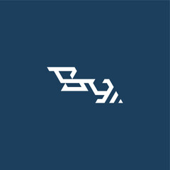 monogram modern logo initial esport concept design SY minimalist techno style letter