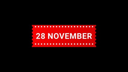 28 November Red Banner Animation with Page Turn Effect