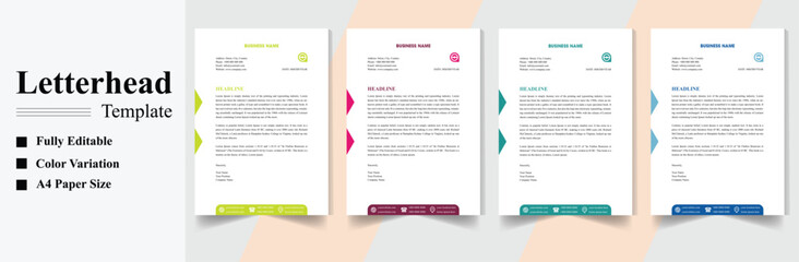 Clean Corporate Letterhead Template. Modern and Professional Business Letterhead Design for Company and Projects.