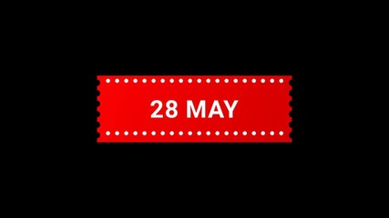 28 May Red Banner Animation with Page Turn Effect
