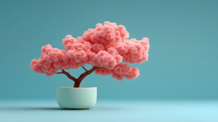 Stylish small tree trimming in pot evokes feeling of elegant simplicity and calm in room