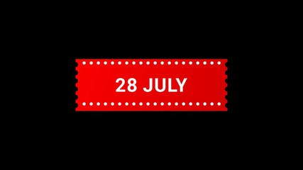 28 July Red Banner Animation with Page Turn Effect