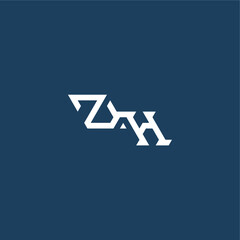 ZH letter initial esport concept design minimalist techno style monogram modern logo