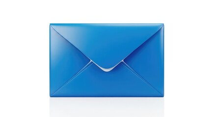 Modern blue envelope on white background perfect for email marketing campaigns or announcing exciting news with a clean and professional design
