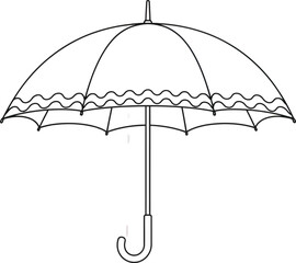 Umbrella Outline Drawing Vector