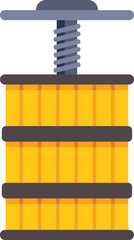 Naklejka premium Traditional wooden wine press squeezing juice from grapes to make wine, pressing process in winemaking