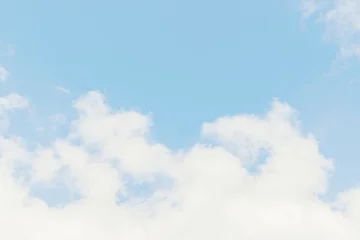 Fototapeten Pony Beautiful blue sky with light white cloud background, dancer overcast. Demonstrating color, trend 2026 year  © MariiaDemchenko