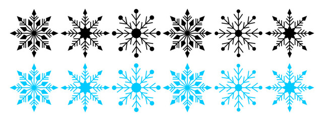 Snowflake Border on Transparent Winter Background for Christmas cards, holiday invitations, banners, packaging, and seasonal digital designs.