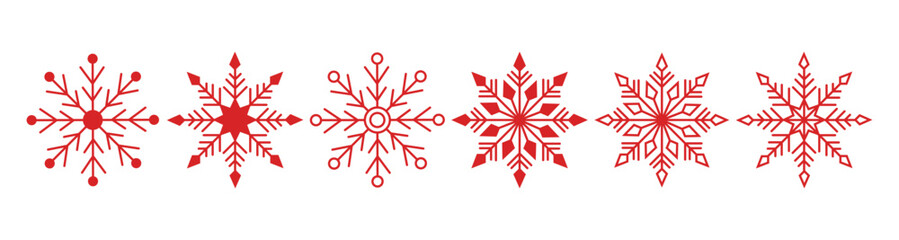 Snowflake Border on Transparent Winter Background for Christmas cards, holiday invitations, banners, packaging, and seasonal digital designs.