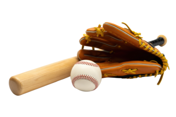Baseball Glove, Bat and Ball