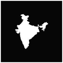 黒背景の世界の国のシルエットのアイコンより、インドのアイコン。India icon from the world country silhouette icons on black background.