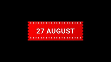 27 August Red Banner Animation with Page Turn Effect