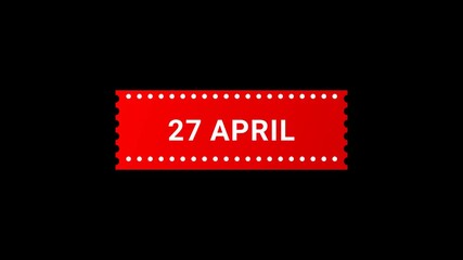 27 April Red Banner Animation with Page Turn Effect