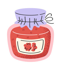 Raspberry sweet jelly jam jar