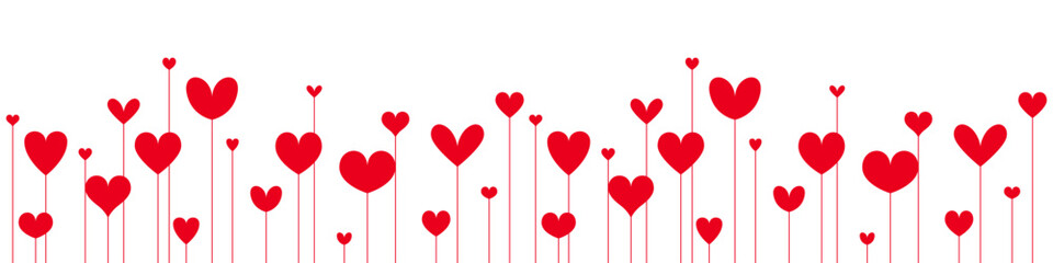 Heart border, Valentine's Day banner, red heart background