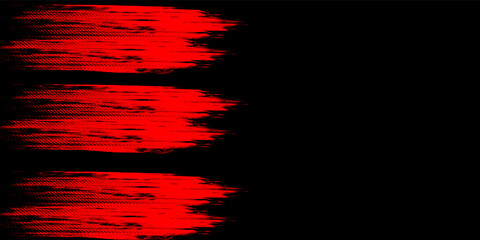 Halftone red dots pattern and black gradient grunge texture background. Dotted line comic sport style vector illustration.