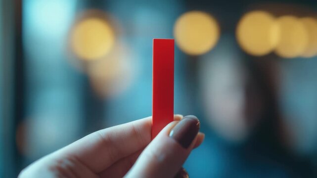 Video A person holds a red document or receipt in their hand, possibly indicating an important message or transaction