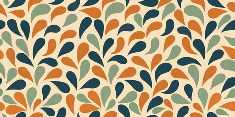 seamless pattern design retro paisley with vintage floral motifs for modern decorative design. © DesignNest
