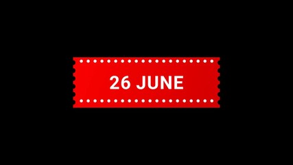 26 June Red Banner Animation with Page Turn Effect