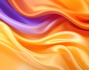 Silky, fluid waves of orange and purple hues