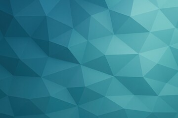 Fototapeta premium Blue Teal Low Poly Geometric Clean Surface with Soft Polygon Gradient Abstract Texture