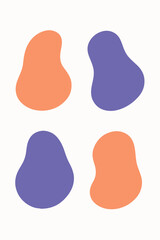 Organic abstract blobs with smooth gradients on white background, modern minimal vector