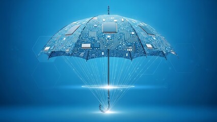 Digital Protection - Umbrella Shielding Electronic Components from Cyber Threats.