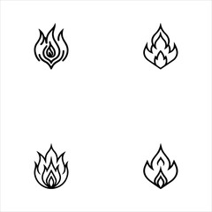 A Creative Passion Fire Icon Symbol, Showcasing Heat and Energy in a Flat Design Minimalist Vector for Digital Power Success Warning Solution Growth.