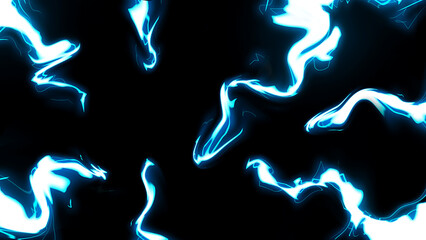 Electric Blue Energy Streaks on Black Abstract Background