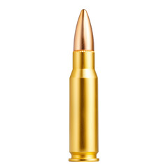 Golden Rifle Bullet Isolated on White png design element with transparency
