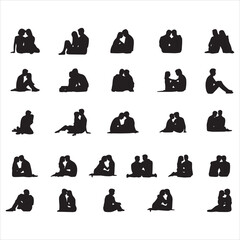 Couple Sitting Svg Bundle