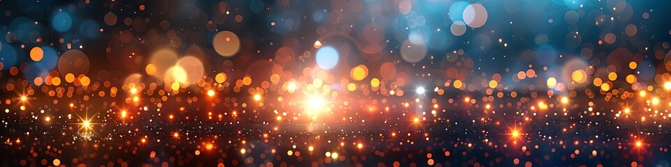 Panoramic Bokeh Lights Abstract Celebration and Festive Ambiance
