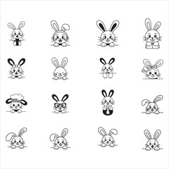 Peeking Rabbit Svg, Peeking Bunny Svg, Bunny Face Svg